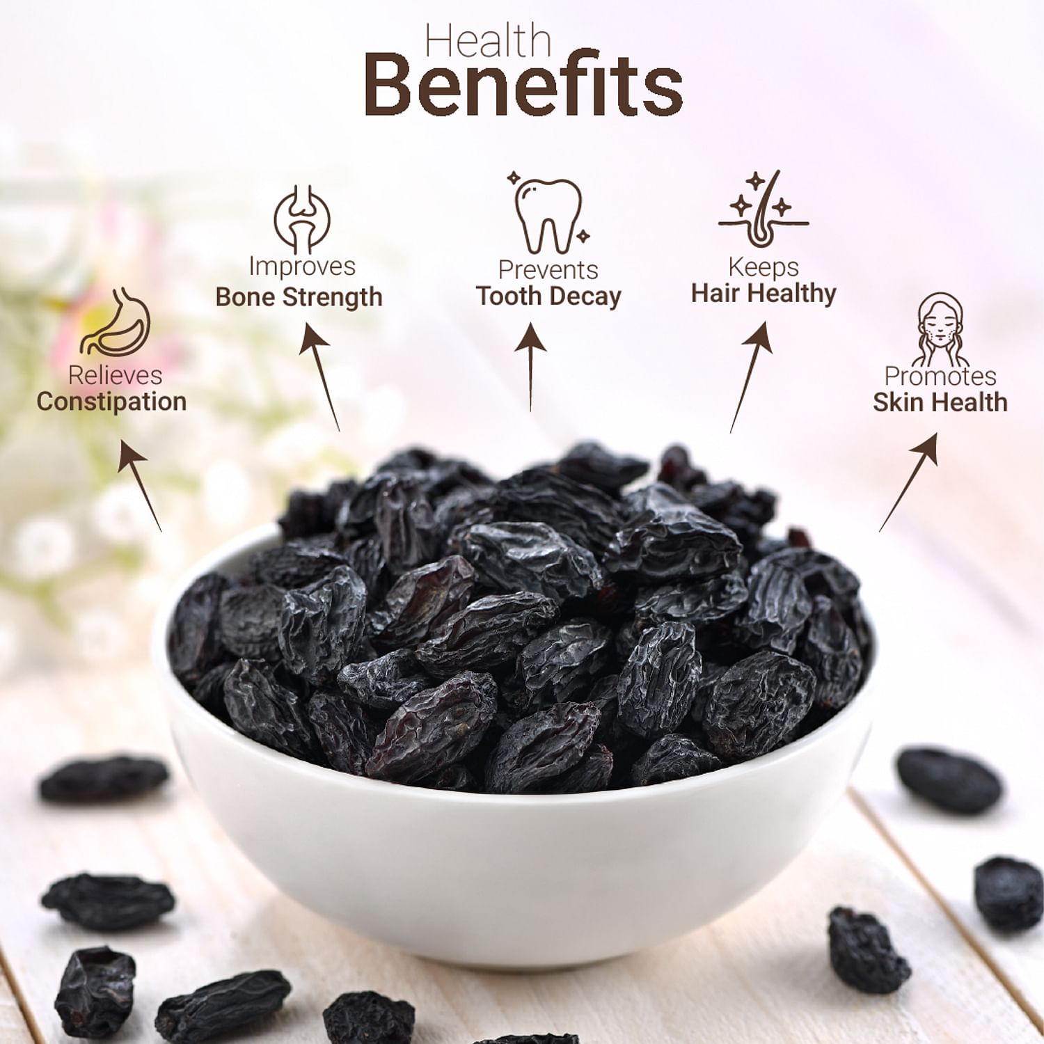 VOC Mart Raisins Black 500 Gram | kishamish | unakkamunthiri